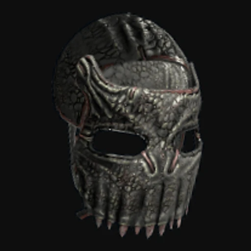 Black Alligator Metal Facemask