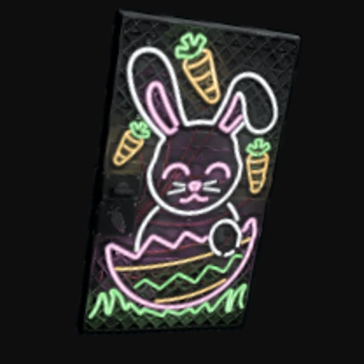 Neon Easter Bunny Door