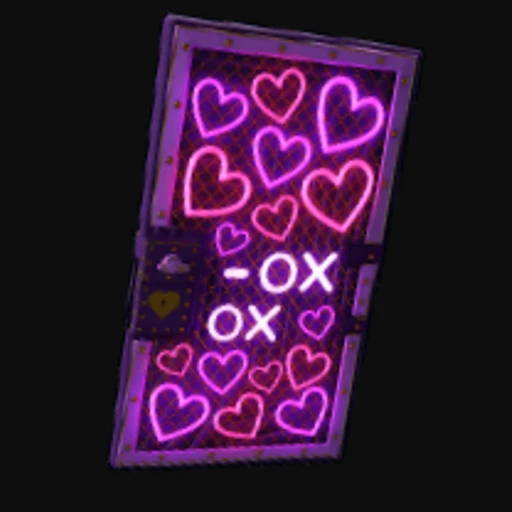 Neon Hearts Sheet Metal Door