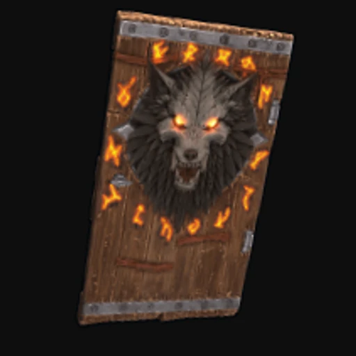 Wolf Warrior Wooden Door